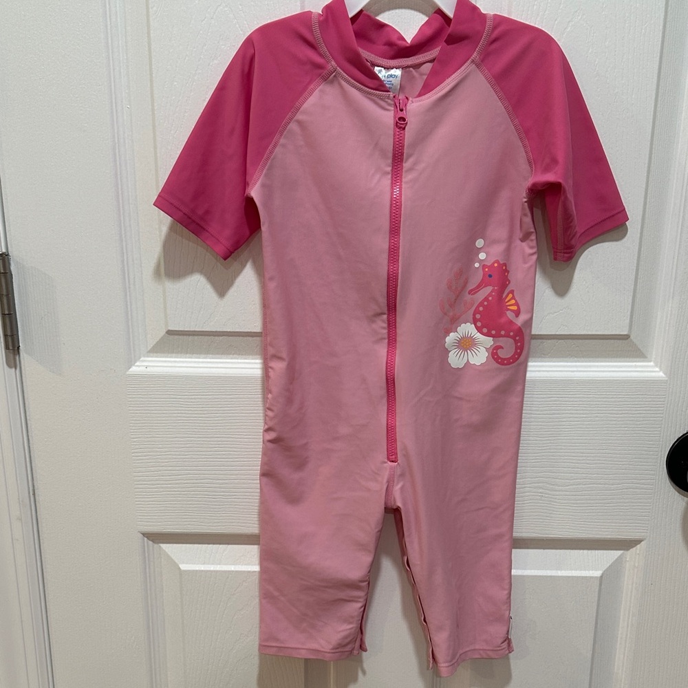 i play. Pink Kids Swim Rashguard